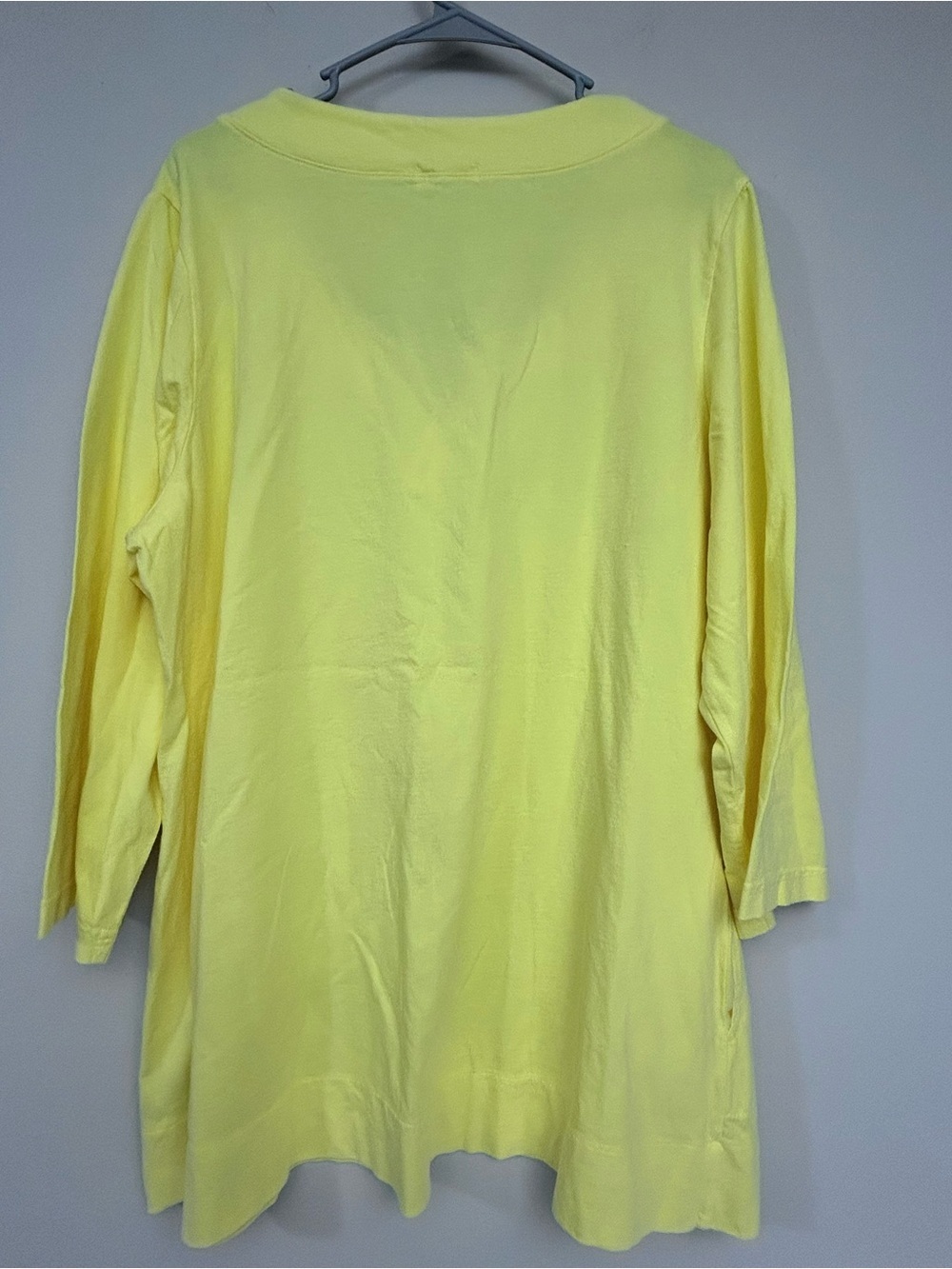 fresh produce Women’s NWT Yellow V-Notch 100% Cotton Tunic 3/4 sleeves Size 1X - Picture 4 of 11